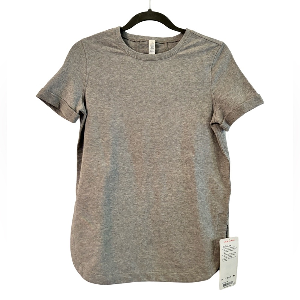 LULULEMON Grey All Time Tee NWT Size 4